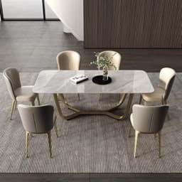 Show details for Catu Grey Sintered Stone Dining Table BS-JJ-316 Picture of Catu Grey Sintered Stone Dining Table BS-JJ-316