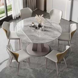 Show details for Italian Grey Sintered Stone Dining Table BS-JJ-331 Picture of Italian Grey Sintered Stone Dining Table BS-JJ-331