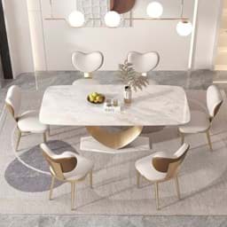 Show details for Gold Time Sintered Stone Dining Table BS-JJ-189 Picture of Gold Time Sintered Stone Dining Table BS-JJ-189