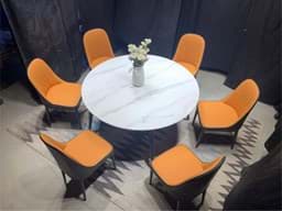 Picture of Victoria White Round Table with Six Chairs