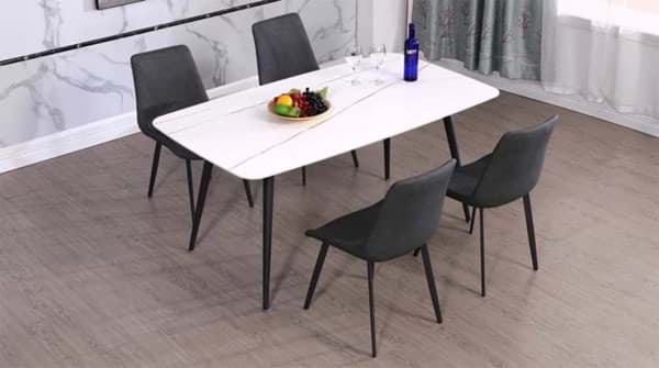 Picture of Laurent White Dining Table with Four Chairs