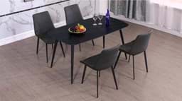 Picture of Laurent Black Gold Dining Table with Four Chairs