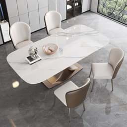 Picture of Carara Snow White Sintered Stone Dining Table BS-JJ-199