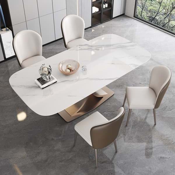 Picture of Carara Snow White Sintered Stone Dining Table BS-JJ-199